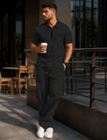 Half-Zip Polo Set
